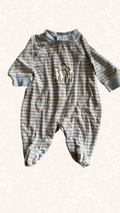 Pyjama Hellblau/Braun Gestreift 56