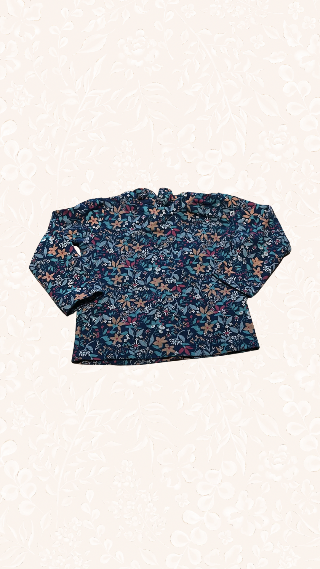 Langarmshirt Blumen 86/92