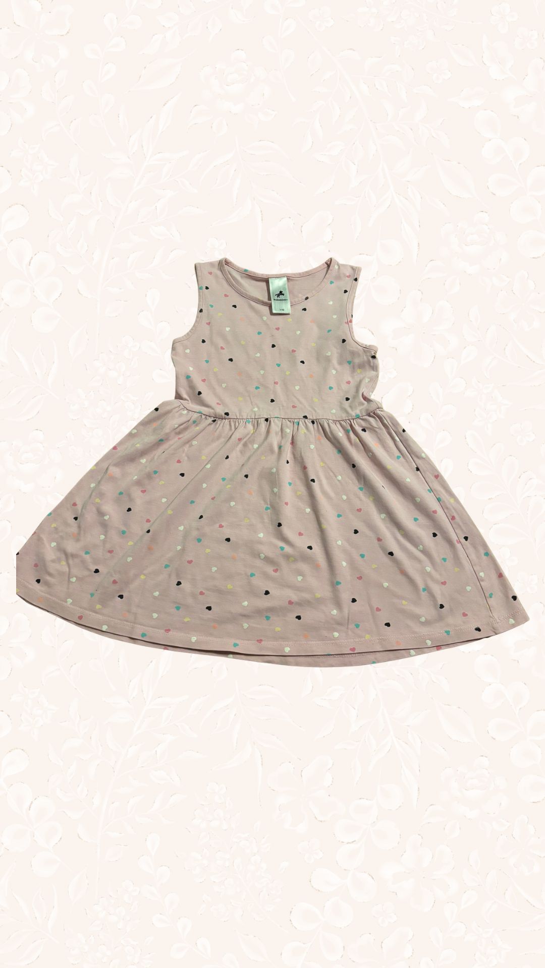 Kleid Rosa mit Bunten Herzen 110