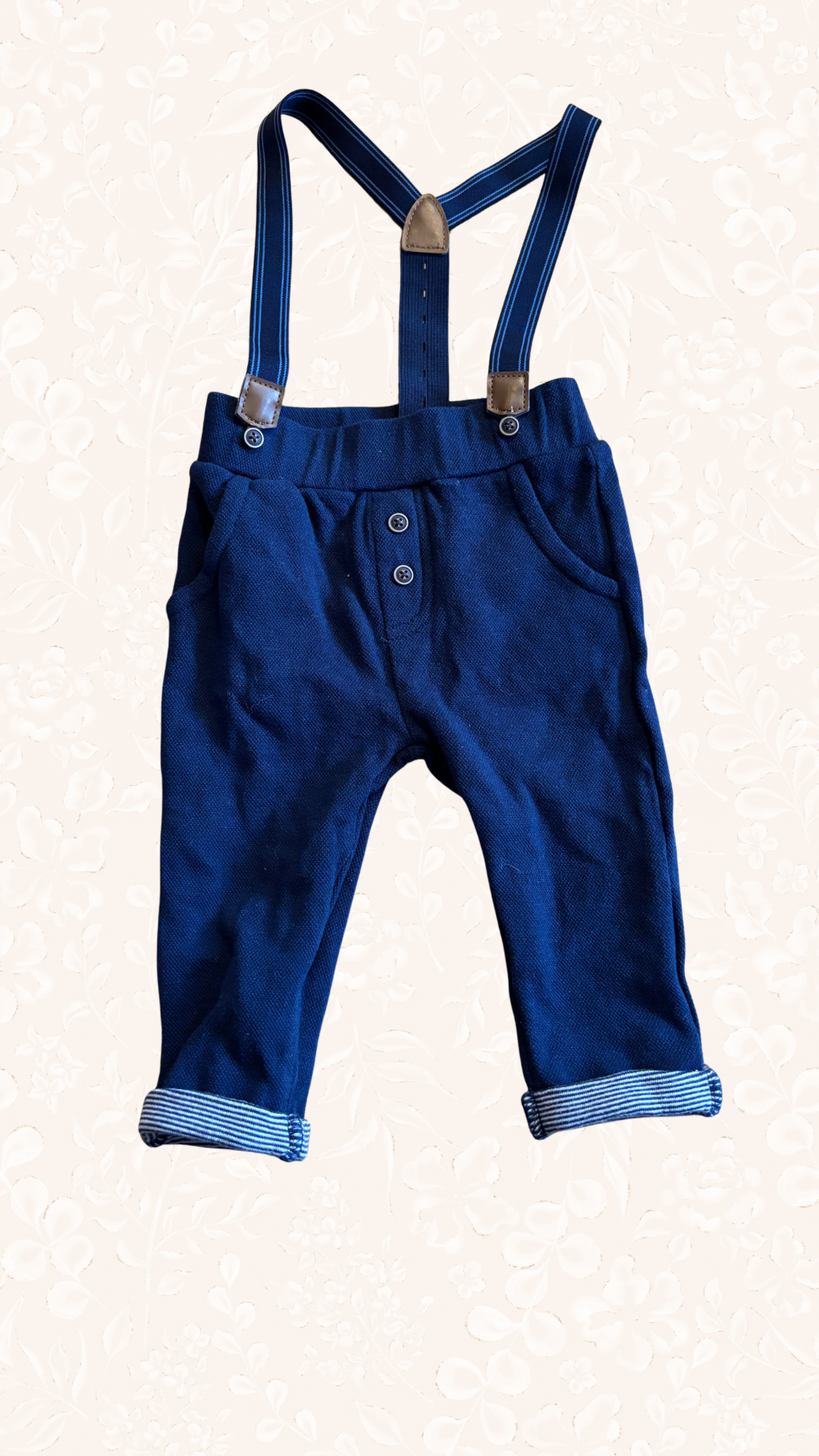 Latzhose Blau Stoff 74