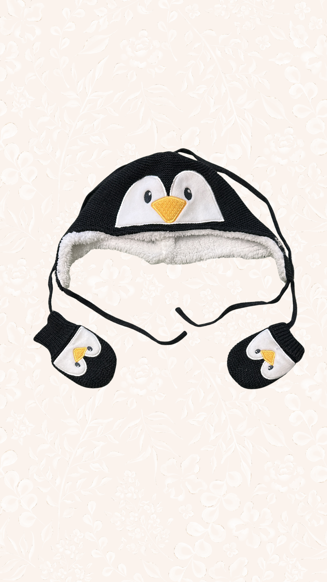 Mütze und Handschuh Set Pinguin 47cm