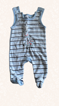 Strampler Weich Blau Gestreift Giraffe 56