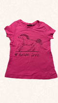 Shirt Pink mit Pferd 110/116