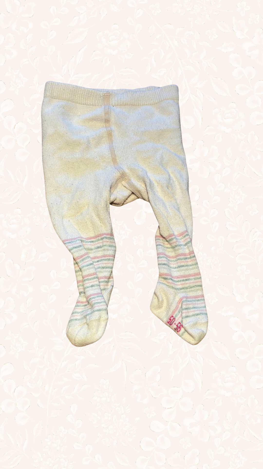 Strumpfhose Hellrosa gestreift 50/56