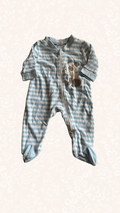 Pyjama Hellblau gestreift Panda 56