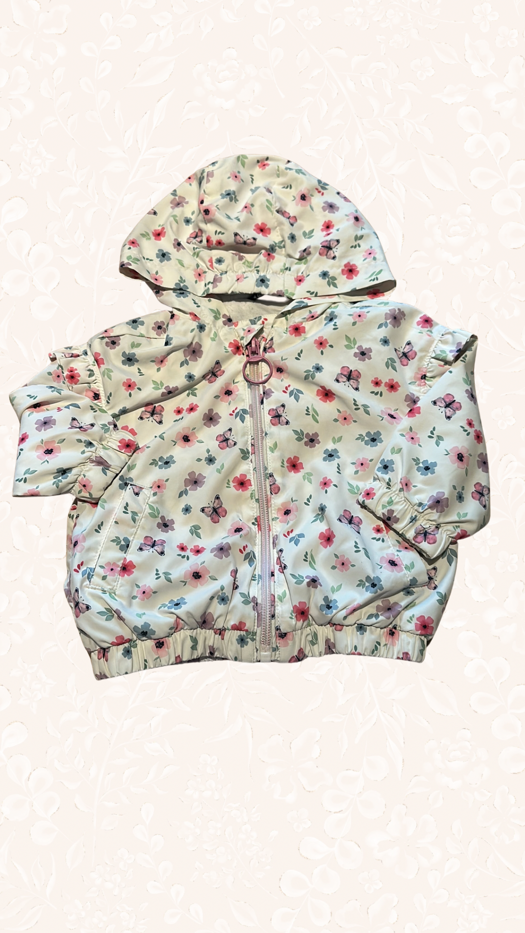 Windjacke Blumen und Schmetterling 68