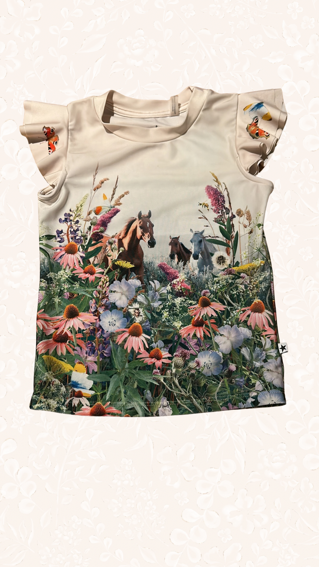 Badeshirt Pferde Blumen 98/104
