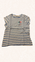 Shirt Hellblau/Weiss Gestreift 122/128