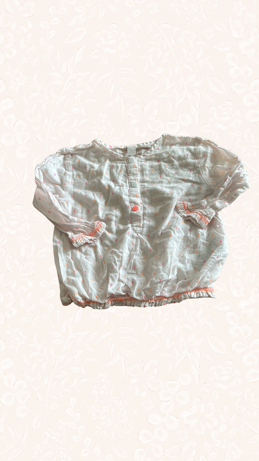 Langarmshirt Weiss 68
